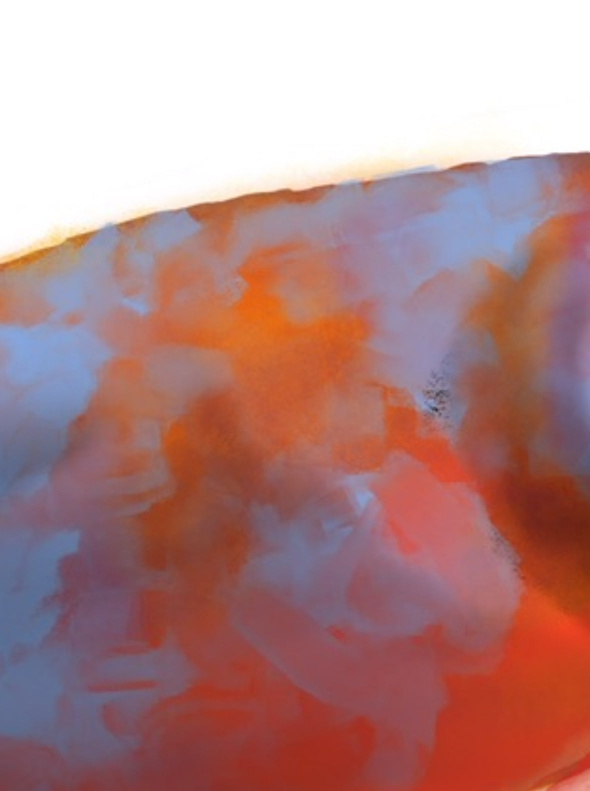 Detalle pictórico de escamas y reflejos azulados sobre fondo blanco.
